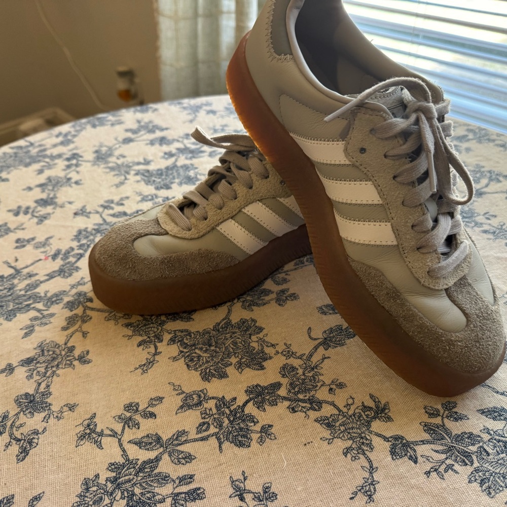 Women’s Adidas Sambas Gray and White Women's Sneakers - Picture 11 of 12